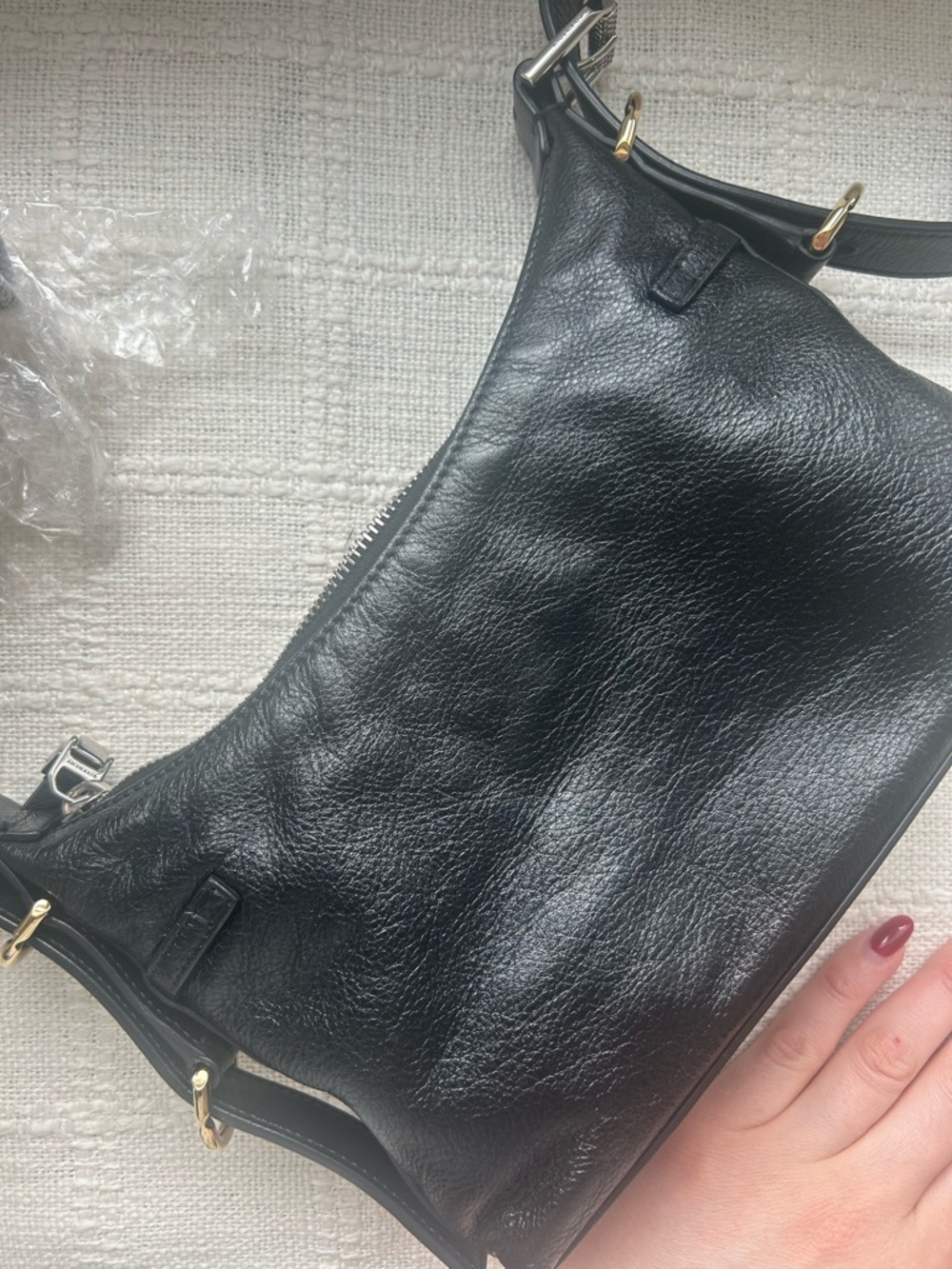 Givenchy Black Mini Voyou Leather Shoulder Bag with Mixed Metal Hardware - Picture 6 of 9